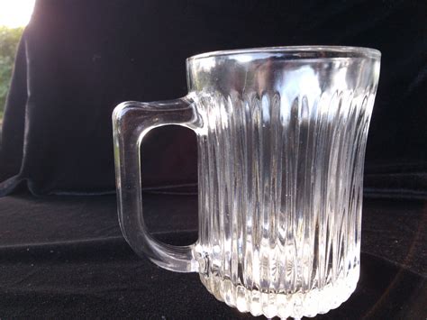 Vintage Clear Ribbed Glass Coffee Mugs Kig Indonesia With Etsy