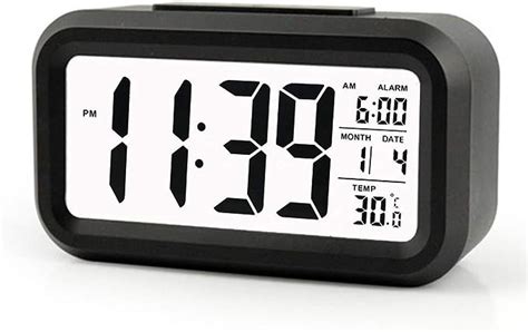 Battery Operated Cordless Digital Alarm Clock With Datetemperature