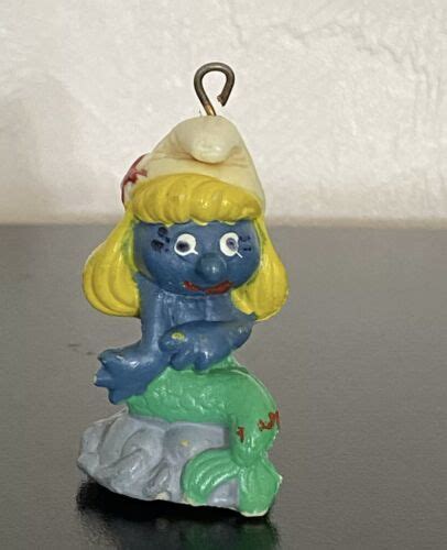 Smurfs Mermaid Smurfette Smurf 20142 Vintage Figure Pvc Toy 1981