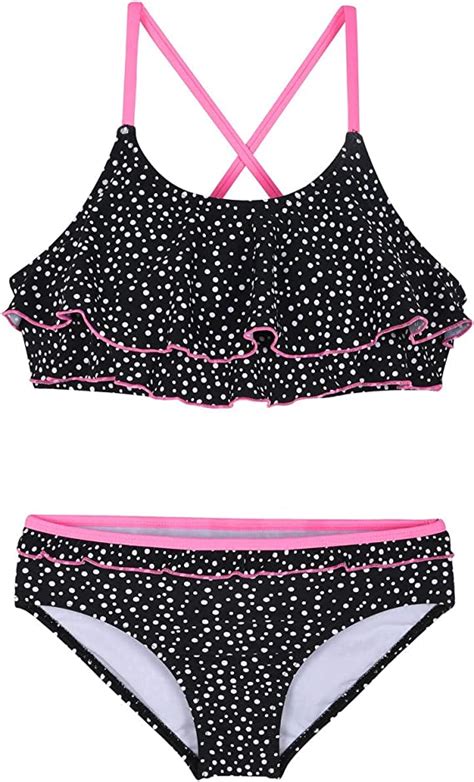 Hilor Girls Strappy Bikini Set Two Piece Swimsuits Side Tie Hipster