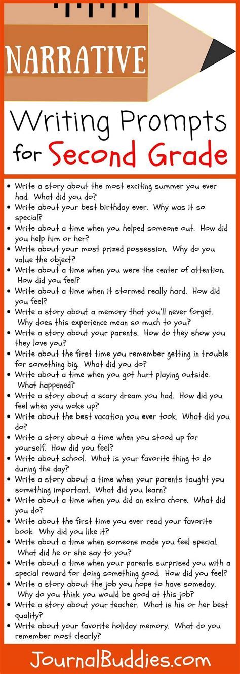 Narrative Writing Prompts For Second Grade Narrative Writing Prompts