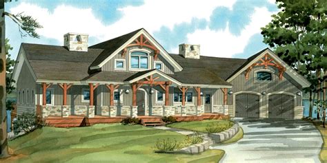 This one story house plan feels totally contemporary inside, with an open layout that flows from the great room to the relaxed dining area and into the kitchen. Blog | Porch house plans, Basement house plans