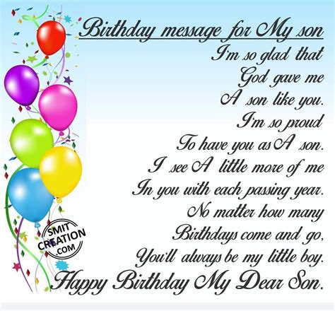 Birthday Wishes For Facebook For Son Birthday Message For My Son