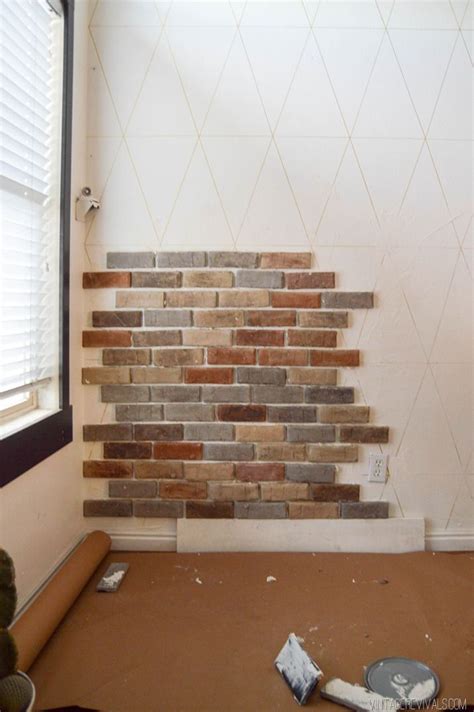 Faux Brick Veneer Wall With Images Brick Veneer Wall Diy Brick