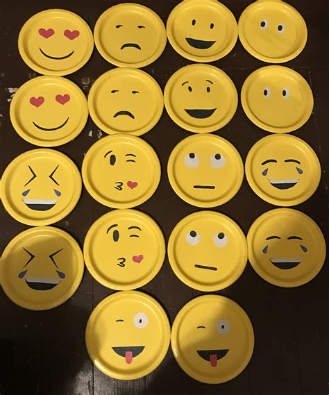 Emojis Made Out Of Yellow Paper Plates And Construction Paper Staple