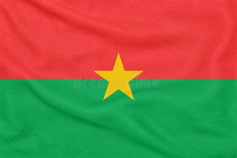 Flag Of Burkina Faso On Textured Fabric Patriotic Symbol Stock Image
