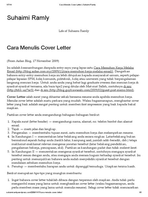 Peruntukan dokumen ini sebenarnya dikhususkan untuk pelamar untuk mengunduh surat lamaran kerja dan cover letter dalam format doc/docx, anda bisa melihatnya di bagian bawah artikel ini. letter : Cover Letter Kerja