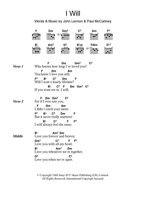 Beatles Guitar Chords And Lyrics