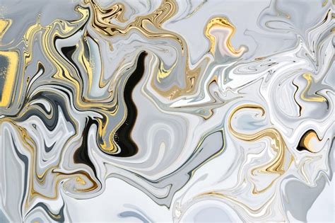 Liquid Marble Background With Golden Gloss Texture Free Vector