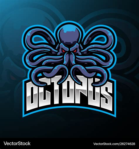 Octopus Sport Mascot Logo Design Royalty Free Vector Image