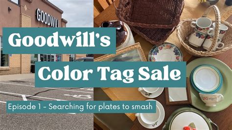 Goodwill's Color Tag Sale Ep. 1 | Searching for plates to SMASH! *HAUL
