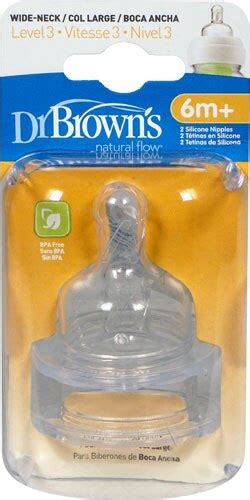 Dr Brown S Level 3 Wide Neck Silicone Nipple 2 Pack Vitacost