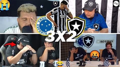 REAÇÕES BOTAFOGUENSES BOTAFOGANDO E TRISTEZA TOTAL CRUZEIRO 3X2