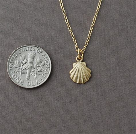 Small Gold Seashell Necklace Also In Silver Etsy