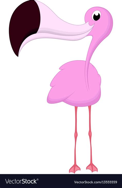 Cute Flamingo Cartoon Royalty Free Vector Image