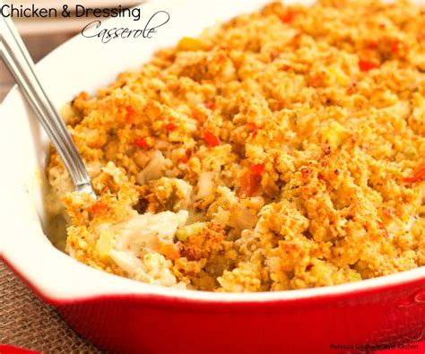 Sprinkle with 3/4 of the package of dry stuffing mix. Chicken And Dressing Casserole ...