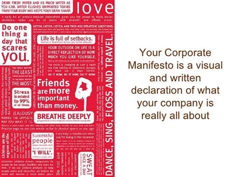 Creating Your Corporate Manifesto Create The Conditions