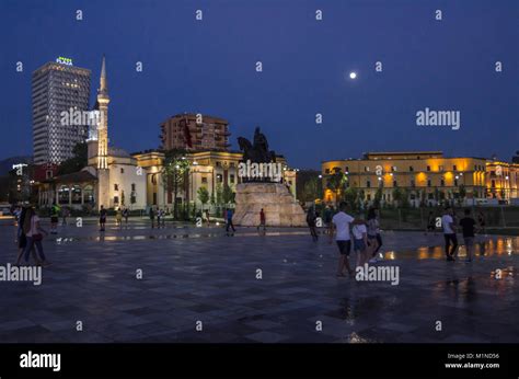 Skanderbeg Square The Main Square In Tirana Albania Stock Photo Alamy