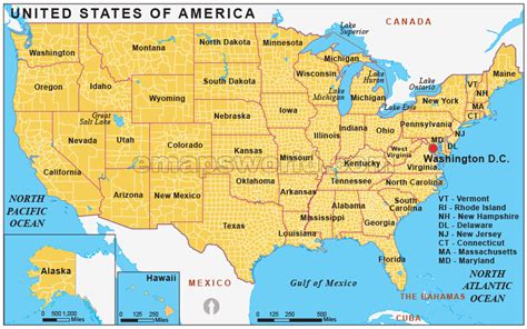 USA Counties Map | Counties Map of USA | Counties map of United States