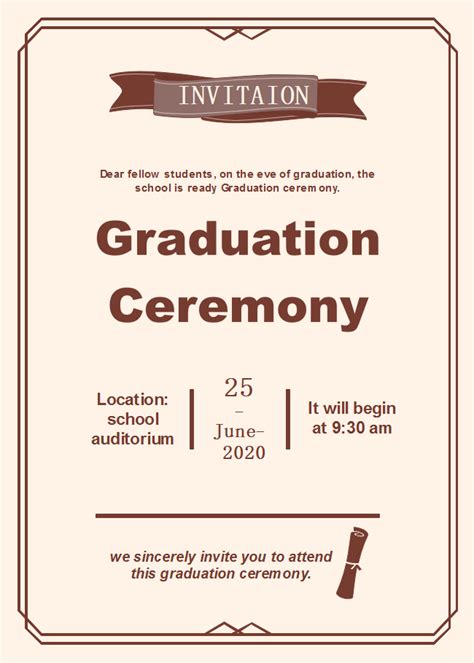 Free Graduation Ceremony Invitation Templates