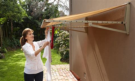 Wall Mount Covered Clothesline Groupon Goods