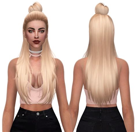 Sims 4 Hairs Kenzar Sims Hallow`s Myra Hair Retextured