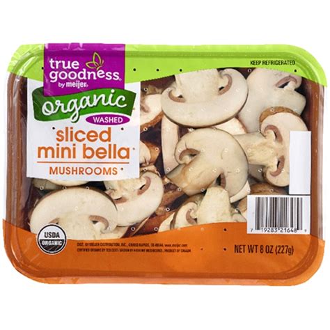 True Goodness Organic Sliced Mini Bella Mushrooms 8 Oz Mushrooms