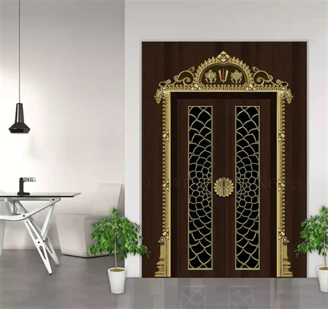 Pooja Room Door Designs Brass Embellishments For Elegance