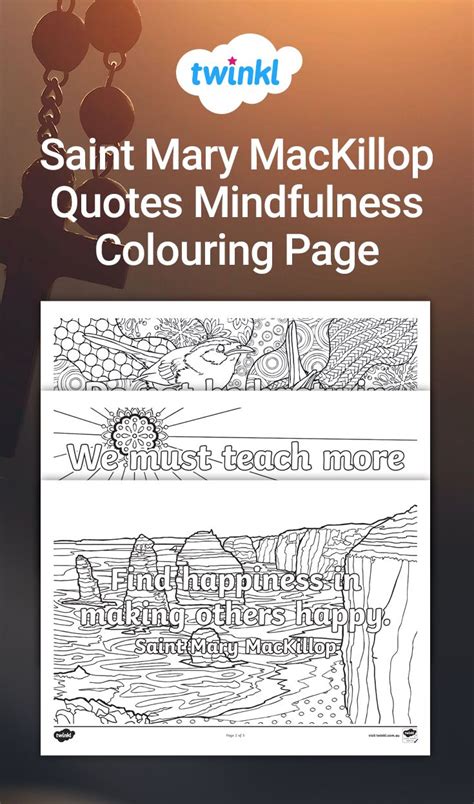 Saint Mary Mackillop Quotes Mindfulness Colouring Page Mindfulness