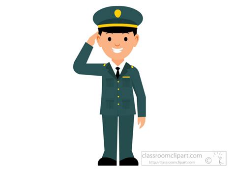 Military Clipart Officer In Uniform Saluting Military Clipart