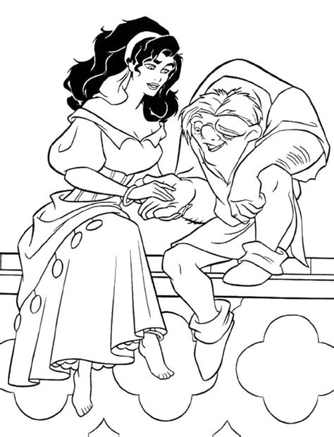 Coloriage Esmeralda et Quasimodo télécharger et imprimer gratuit sur ColoriageEnfant Com