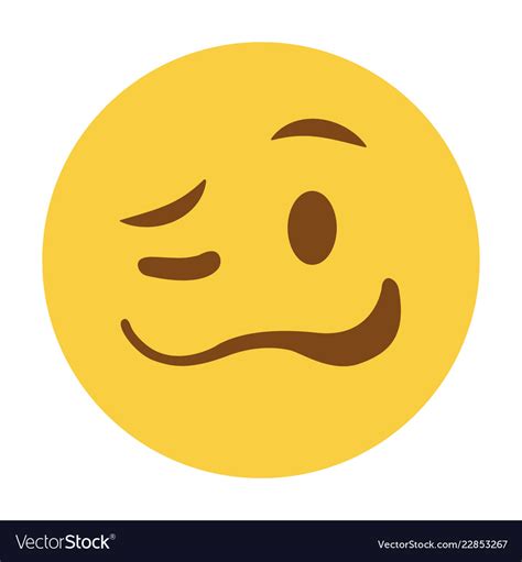 Woozy Emoji Funny Face Royalty Free Vector Image