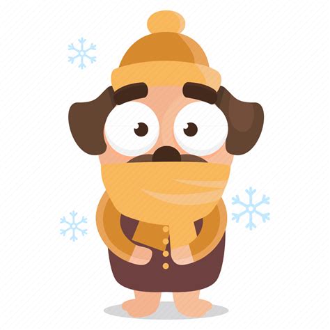 Cold Dog Emoji Emoticon Pug Sticker Icon Download On Iconfinder