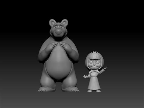 Stl File Masha And The Bear Masha And The Bear 🐻・model To Download And 3d Print・cults