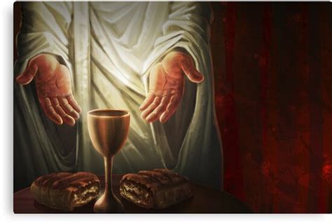 Jesus Breaking Bread Canvas Prints By Gotcha29 Redbubble