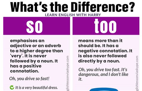Difference Between So And Too • Speak English With Harry 👴