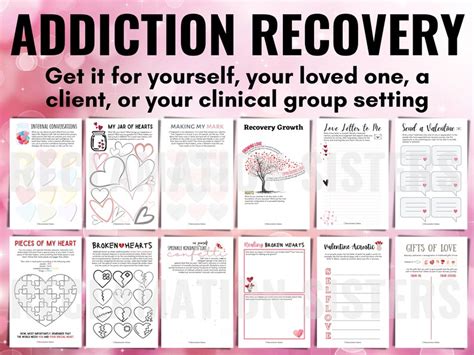 Addiction Recovery Activities Valentines Day Self Care Etsy