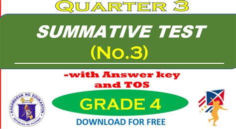 Grade Quarter Summative Test Answer Key Tos Deped K File Share