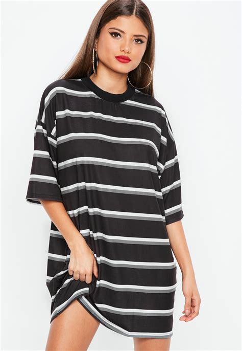 Black Stripe Oversized T Shirt Dress Missguided Oversized T Shirt Dress Oversized Shirt
