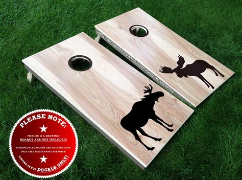 Moose Cornhole Board Decals Cornhole Decals 4pc Sticker Etsy