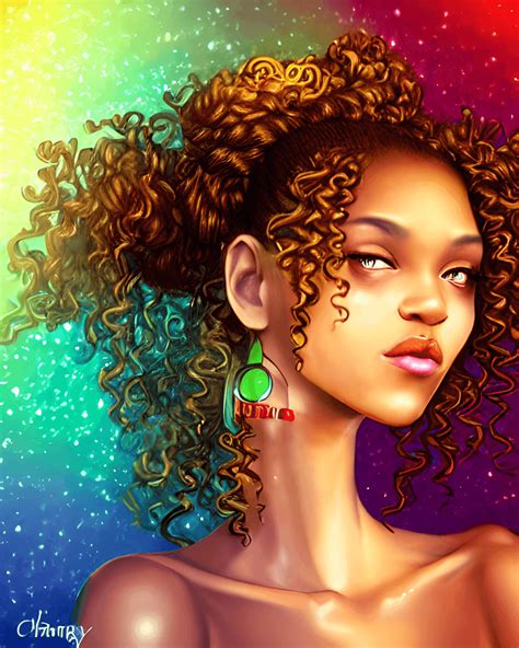 Fantasy African American Queen Clip Art · Creative Fabrica