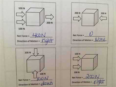 Net Force Worksheet 8th Grade Answer Key