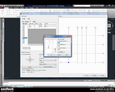 Autocad Architecture 2011 Enhanced Custom Grid Tool Youtube