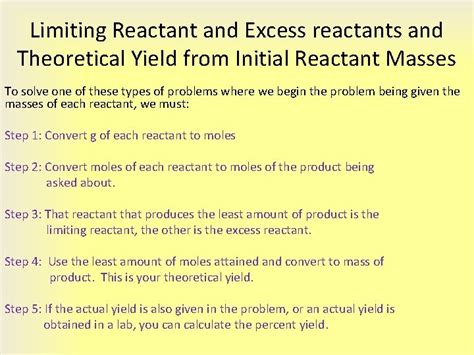 4 3 Limiting Reactant Theoretical Yield And Percent