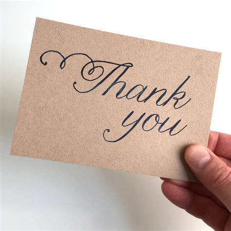 Set Of 12 Thank You Script Postcard Note Cards By Dig The Earth