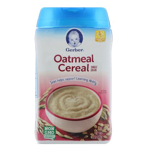 Gerber Oatmeal Cereal Single Grain 8 Oz 227 G Iherb