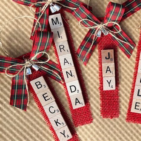Christmas Ornaments With Scrabble Letters Etsy