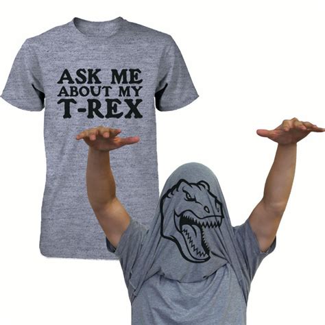 Ask Me About My T Rex Shirt Funny Flip Up Dinosaur Tee Halloween Unisex