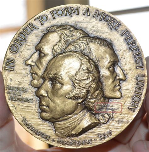 Ratification Us Constitution Madison Hamilton And Jay 3 Bronze Medal
