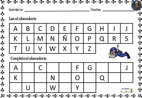 Ejercicios de abecedario para niños